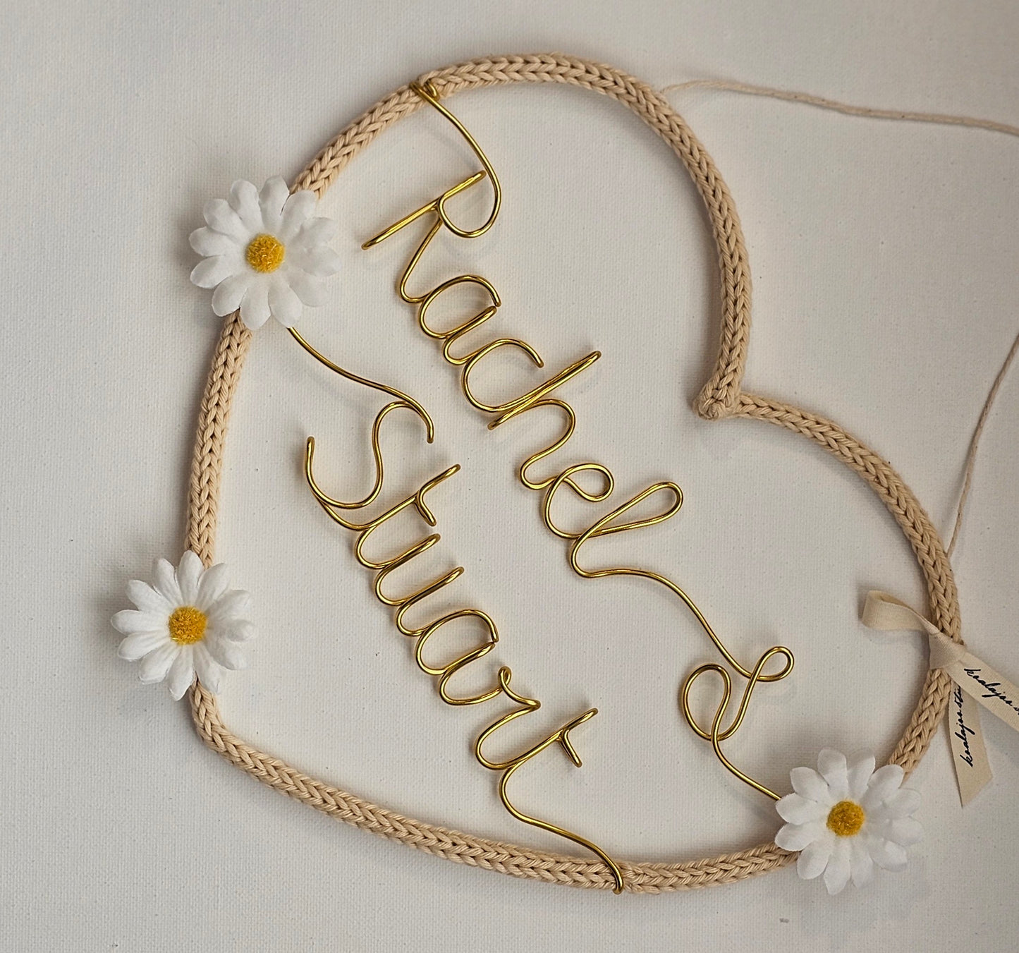 Custom Golden Wire Name + Knitted Frame SET