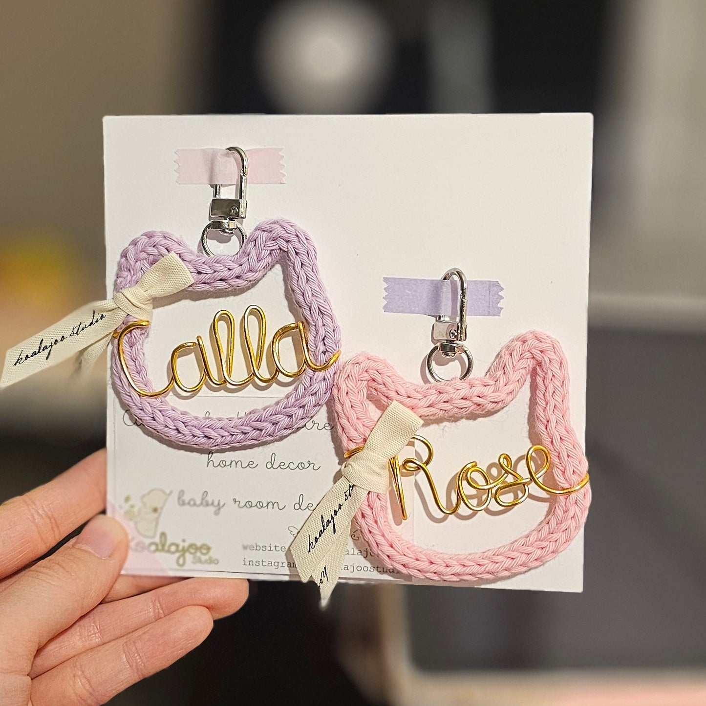 Mini Custom Knitted Name Keychain