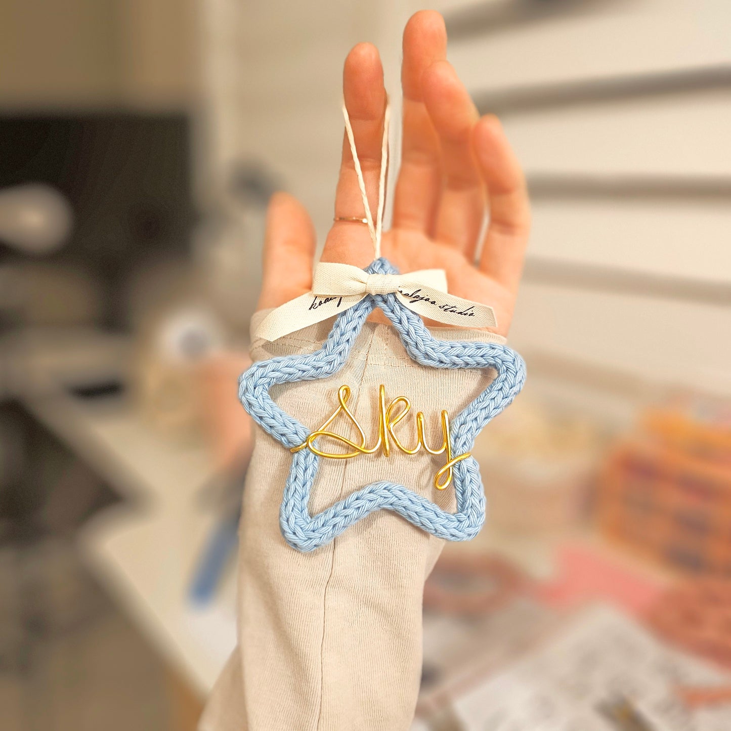 Mini Custom Knitted Name Keychain